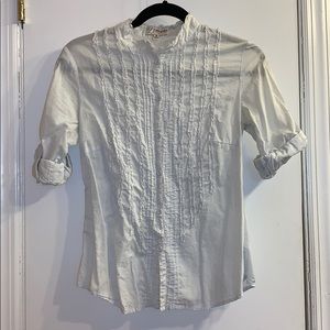 Ruffled button down shirt